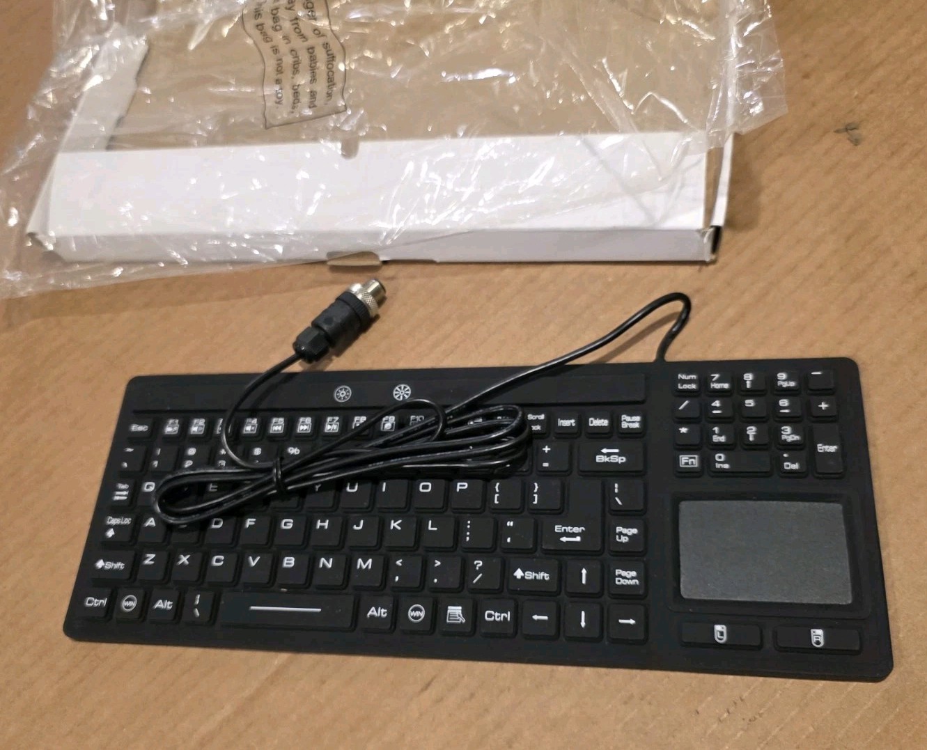 Silicone Keyboard Touch Pad Waterproof Backlit Black Compact 4 Pin M12 Connector
