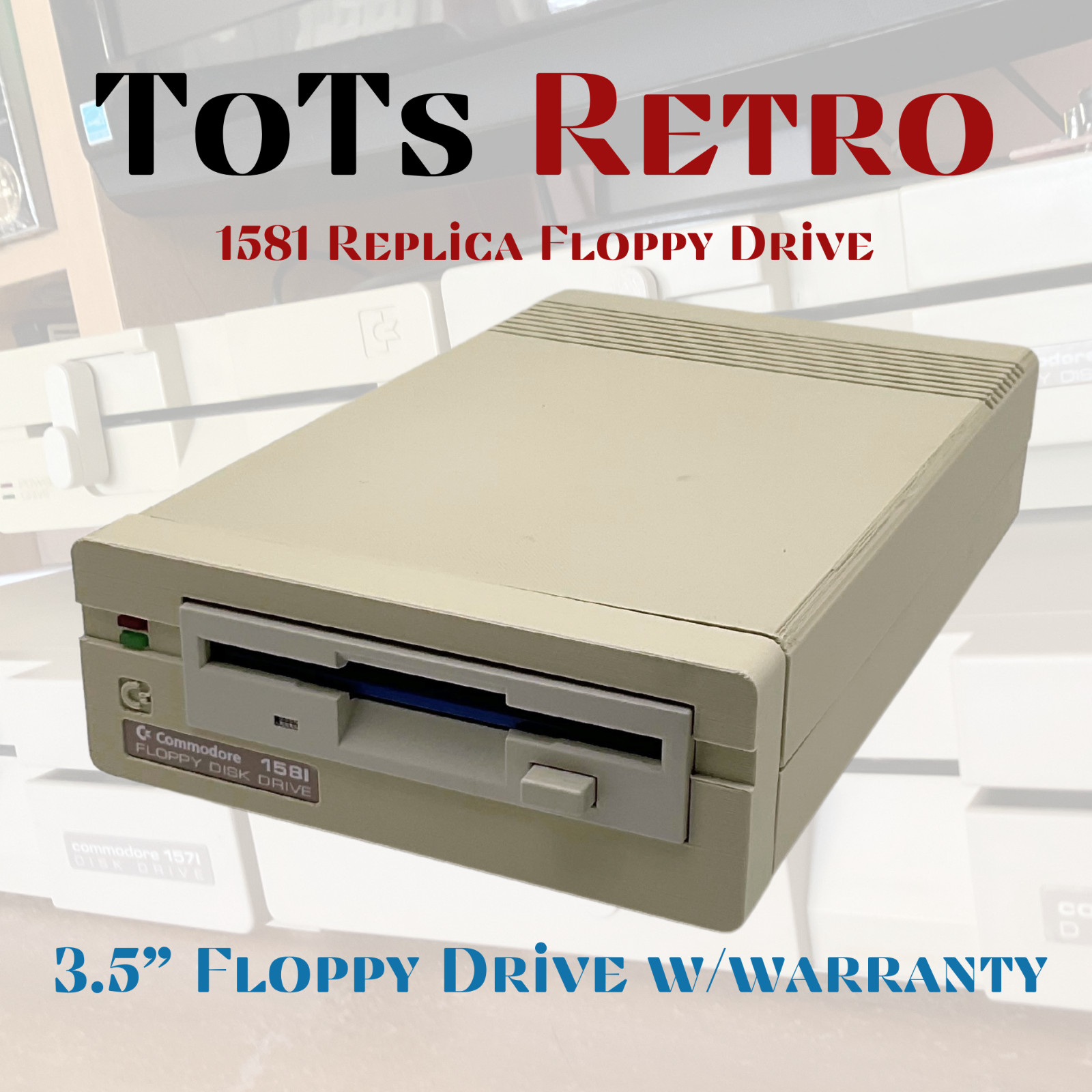Commodore 1581 Floppy Drive 3.5” w/Jiffy Dos and Alternate Power