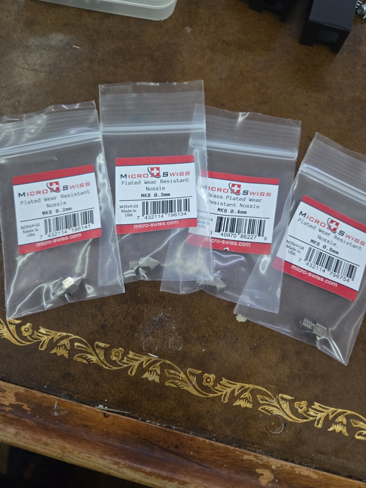 Set Of 4 Micro Swiss Plated Wear Resistant Nozzles NEW