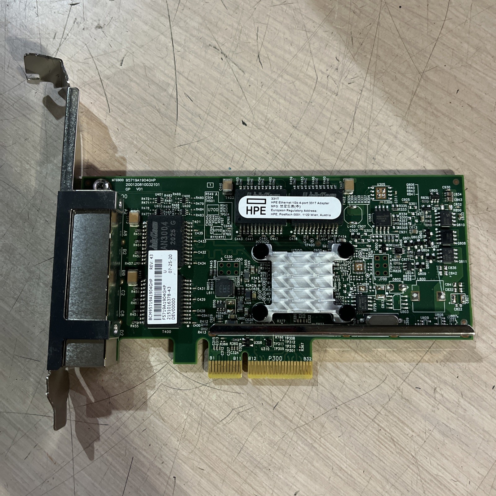 HPE 647594-B21 ETHERNET 1GB 4-PORT 331T ADAPTER CARD