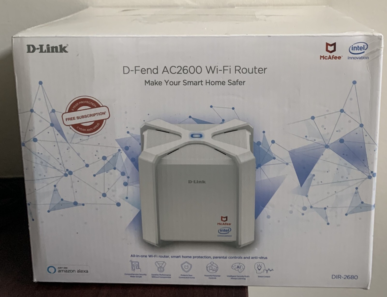 D-Link D-Fend 802.11ac Ethernet Wireless Router DIR-2680-US-W Dual Band