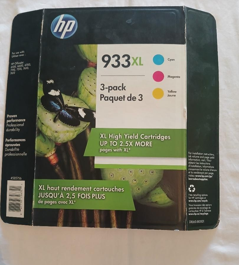 Genuine HP 933XL Ink Cartridge Yellow Cyan Magenta Color Combo OEM NEW 2018