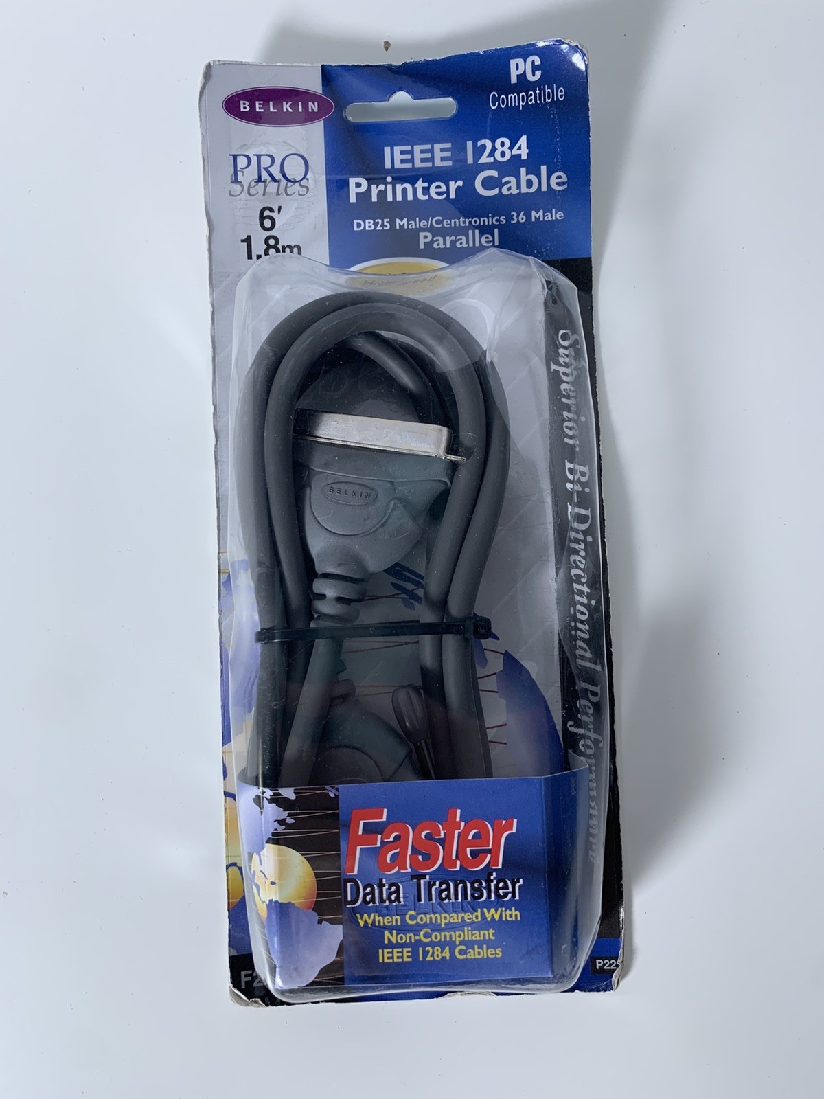 Belkin Pro Series F2A046-06 IEEE 1284 Parallel Printer Cable 6ft DB25 Centronics