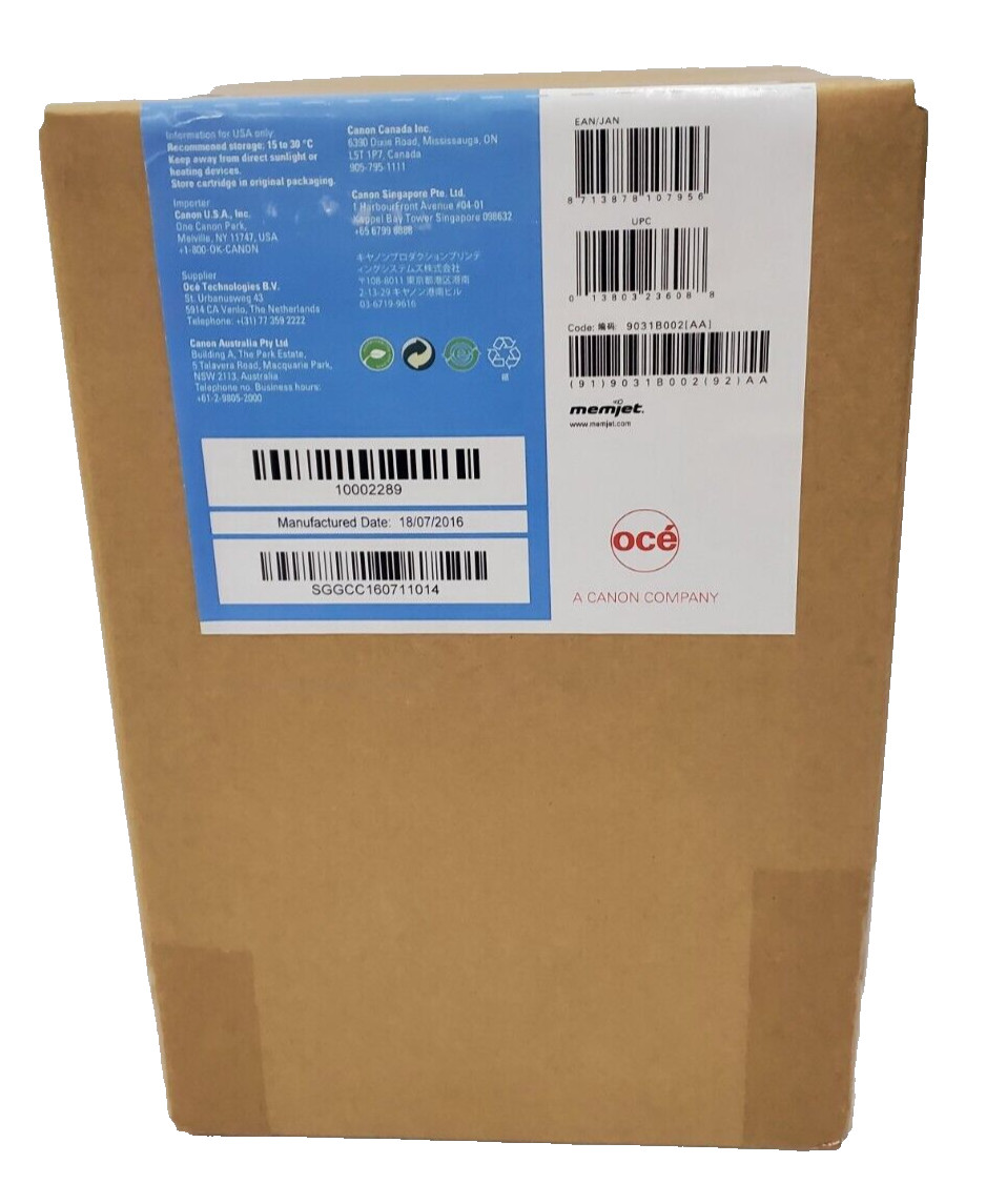 Oce ColorWave 900 Cyan Ink Cartridge 2 Liter - 1070025277   (20408-1 BY19)