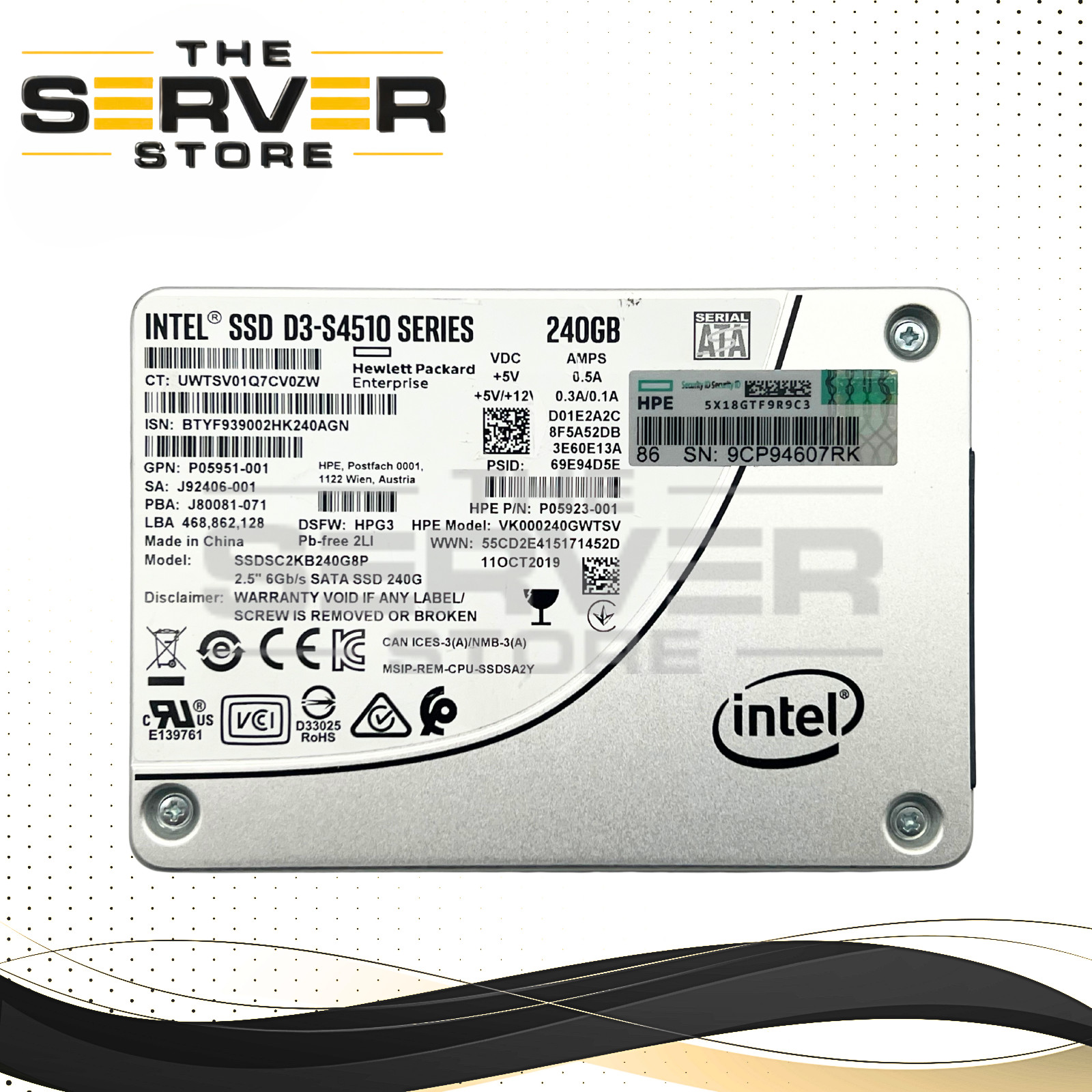 Intel 240GB SATA 6G RI SFF 2.5" SSD D3-S4510 Series SSDSC2KB240G8P