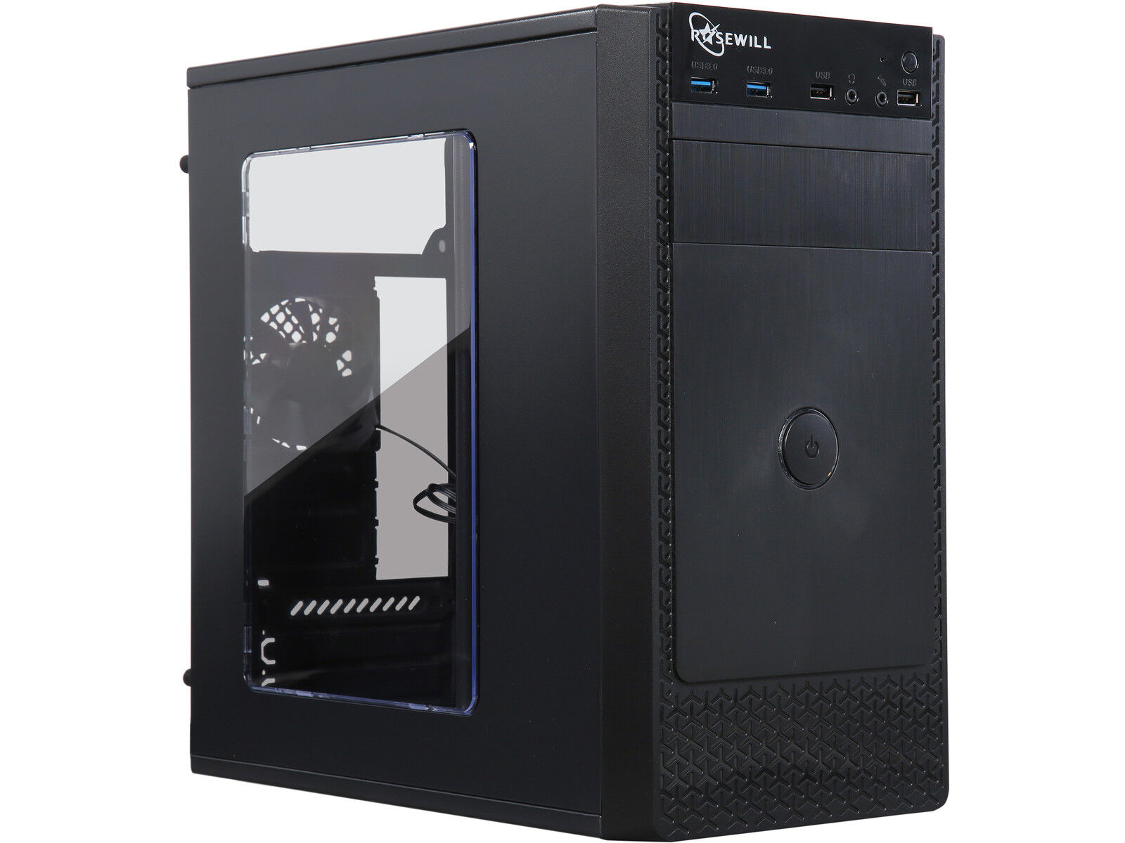 Rosewill Black Computer PC Case, ATX Mini Tower, Side Window and Two Fans FBM-X1