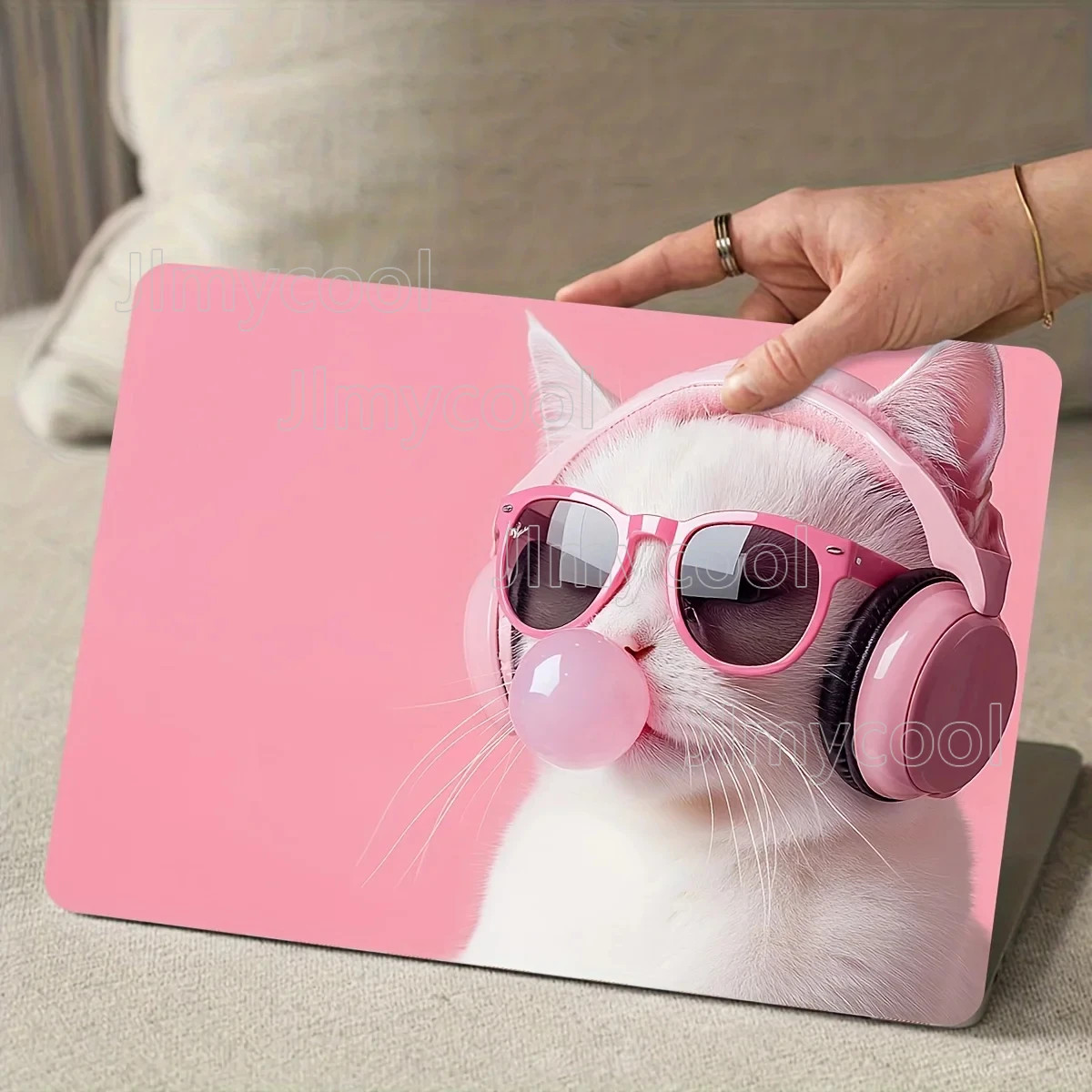 Vinyl Cute Cat Laptop Case Sticker 2pcs/Set Scratch Resistant DIY Art Case
