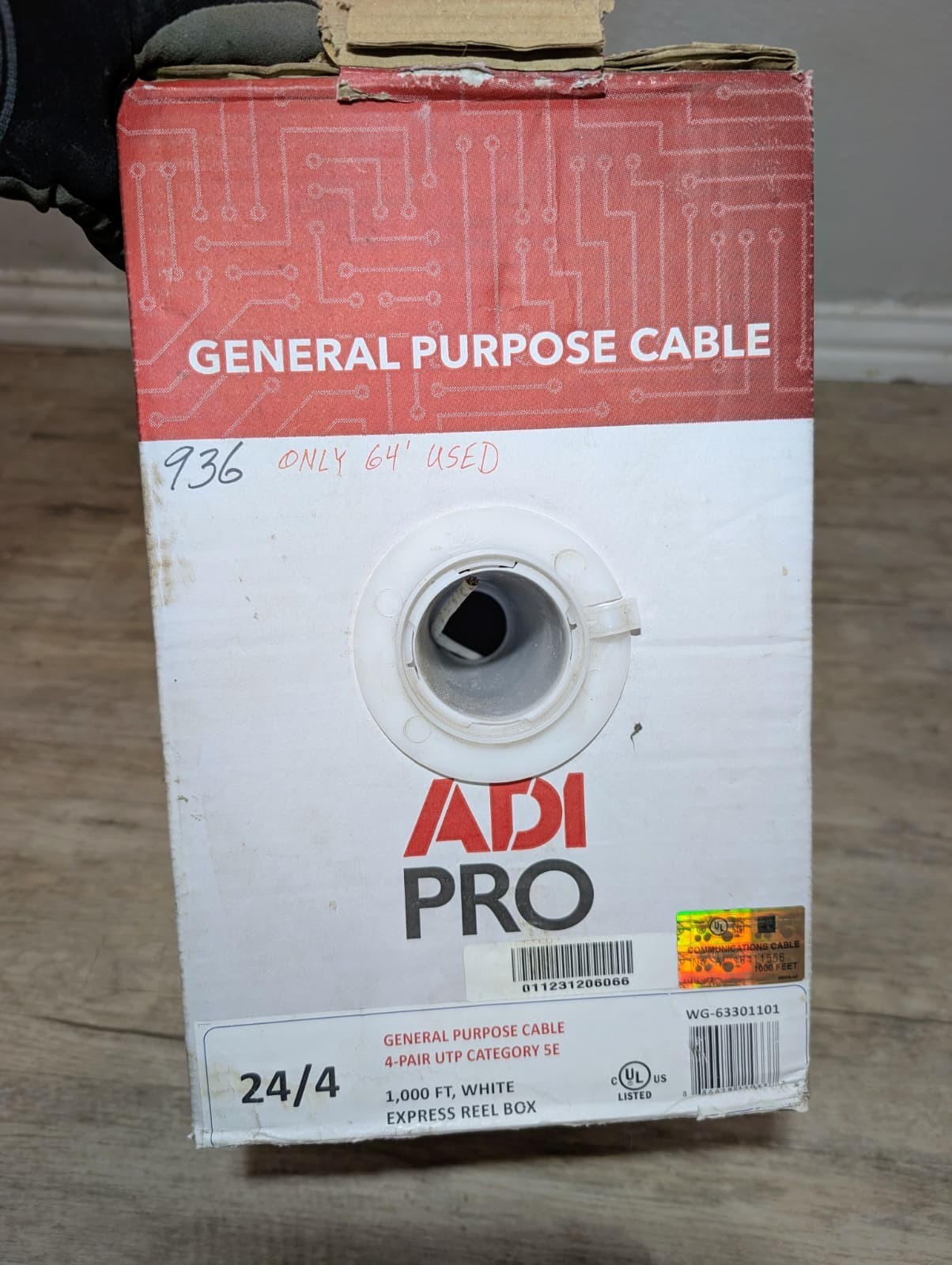 ADI PRO 63301101 CAT5e Non-Plenum Cable (936 ft)