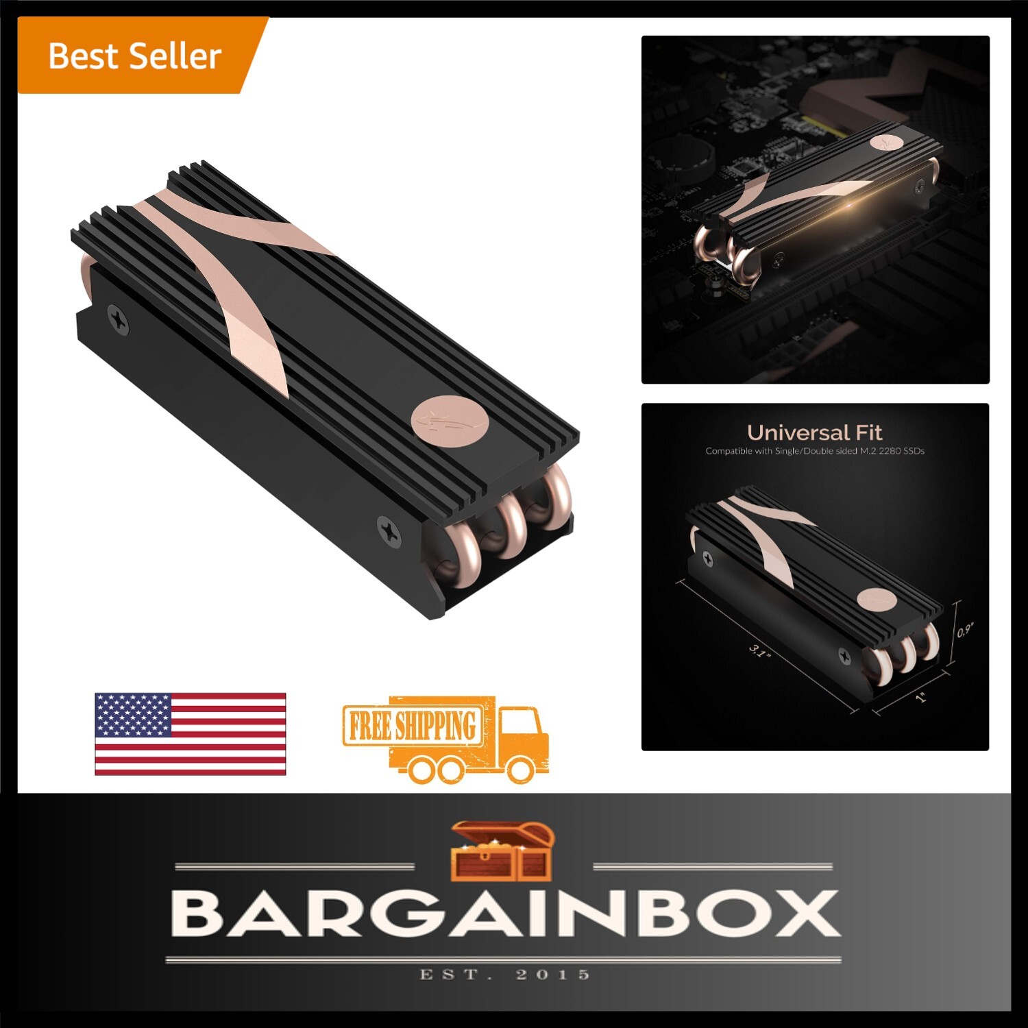 Advanced M.2 2280 SSD Rocket Heatsink – Top Cooling Performance with Simplicity