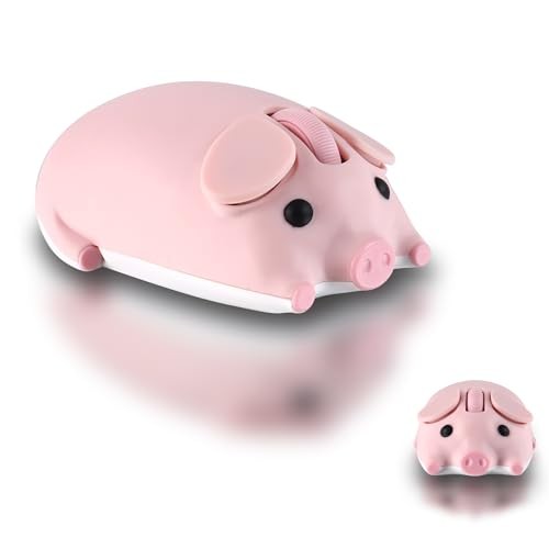Wireless Bluetooth Mouse 2.4GHz/USB Compatible Cute Pig Design Medium Size
