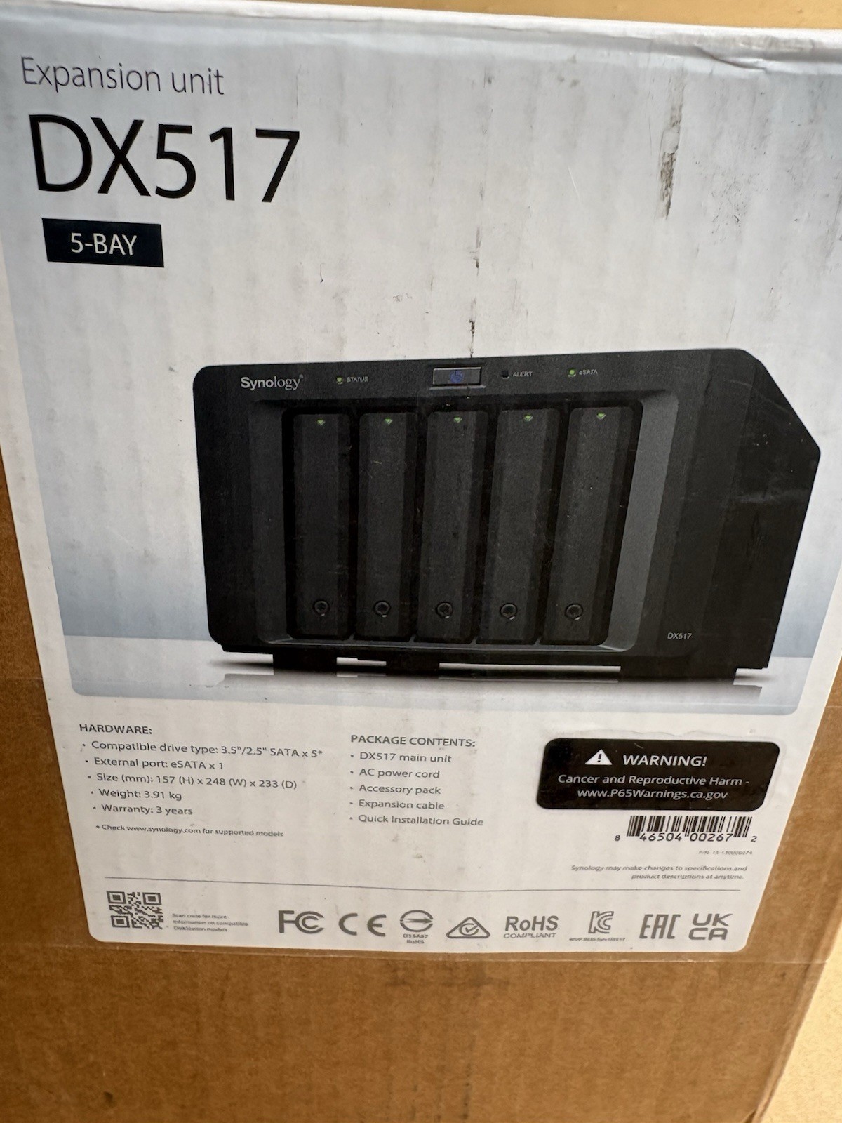 Synology DX517 Drive Enclosure - eSATA Host Interface External