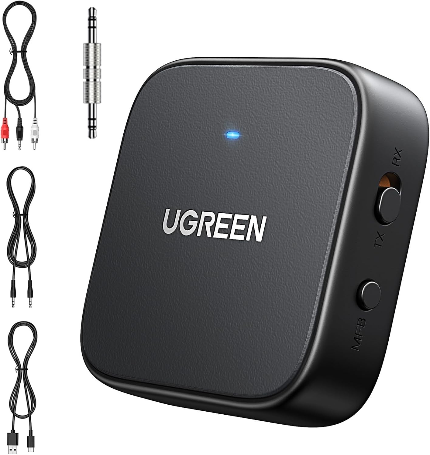 UGREEN Bluetooth 5.2 Receiver Transmitter 2-in-1 3.5mm Aux Audio Adapter TV Car