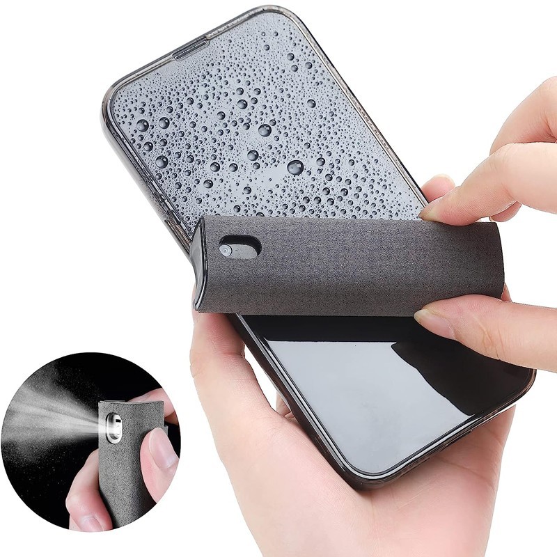 2-In-1 Portable Spray Microfiber Phone Laptop Device Car Monitor Screen Cleaner 