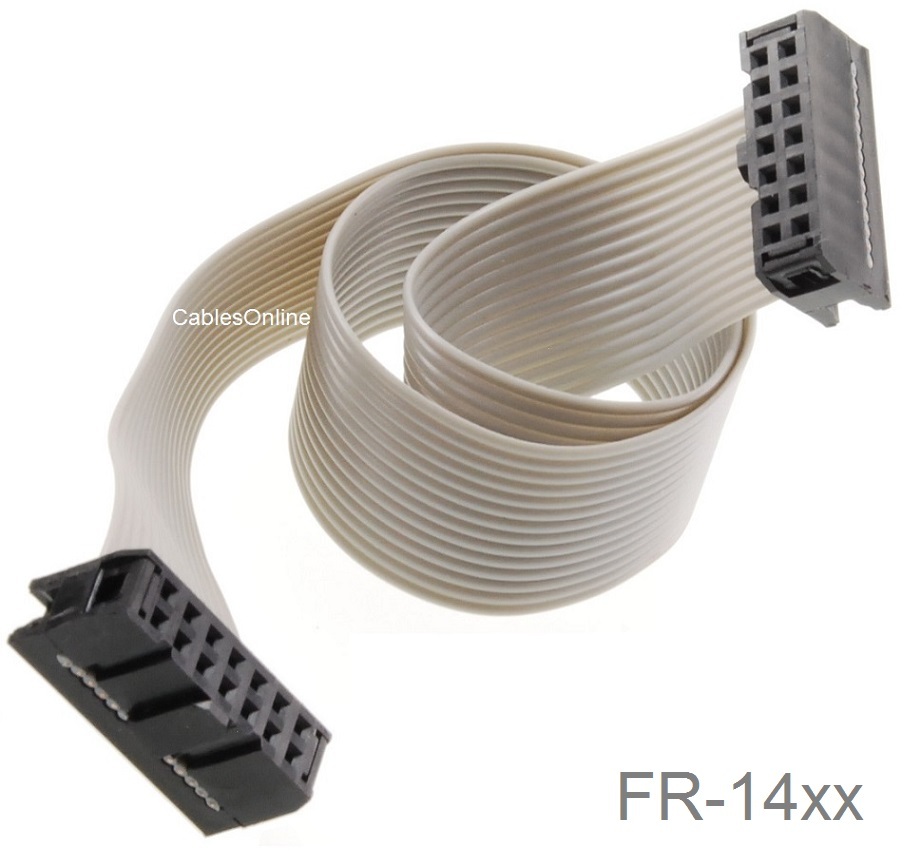 14-Pin (2x7) Female to Female 2.54mm-Pitch 14-wire IDC Flat Ribbon Cable