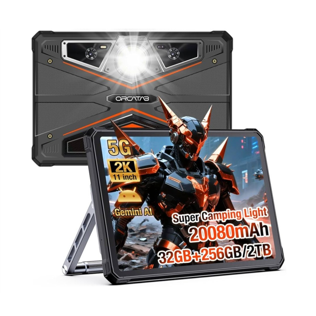 Orcatab WT1 Pro 2026 5G Rugged Tablet Android 15, 2K 11" 120Hz 33W 20080mAh