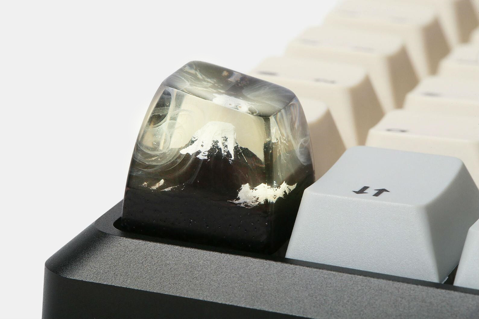 Handmade Mount Fuji Wood Resin Artisan Keycap For Cherry MX Mechanical Keyboard