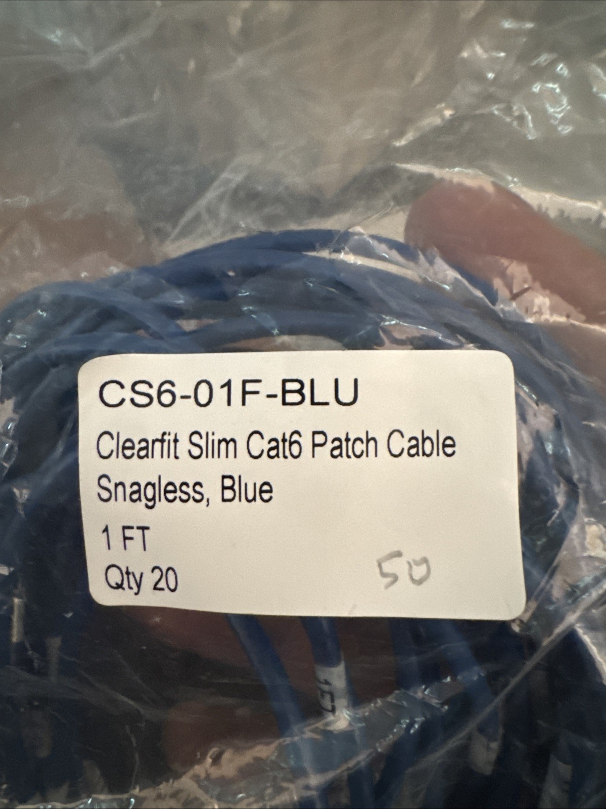 Clearfit Slim Cat6  Patch Cable 1 FT