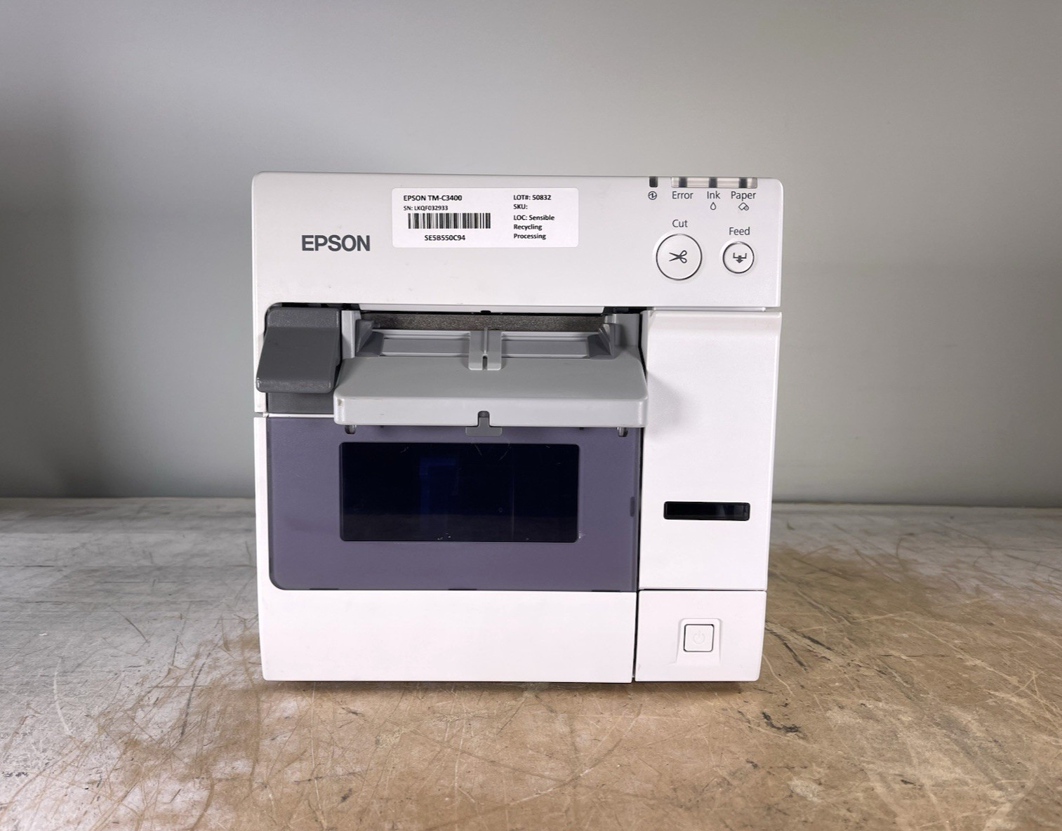 EPSON COLORWORKS TM-C3400 (M242A) COLOR INKJET LABEL PRINTER - READ DESCRIPTION