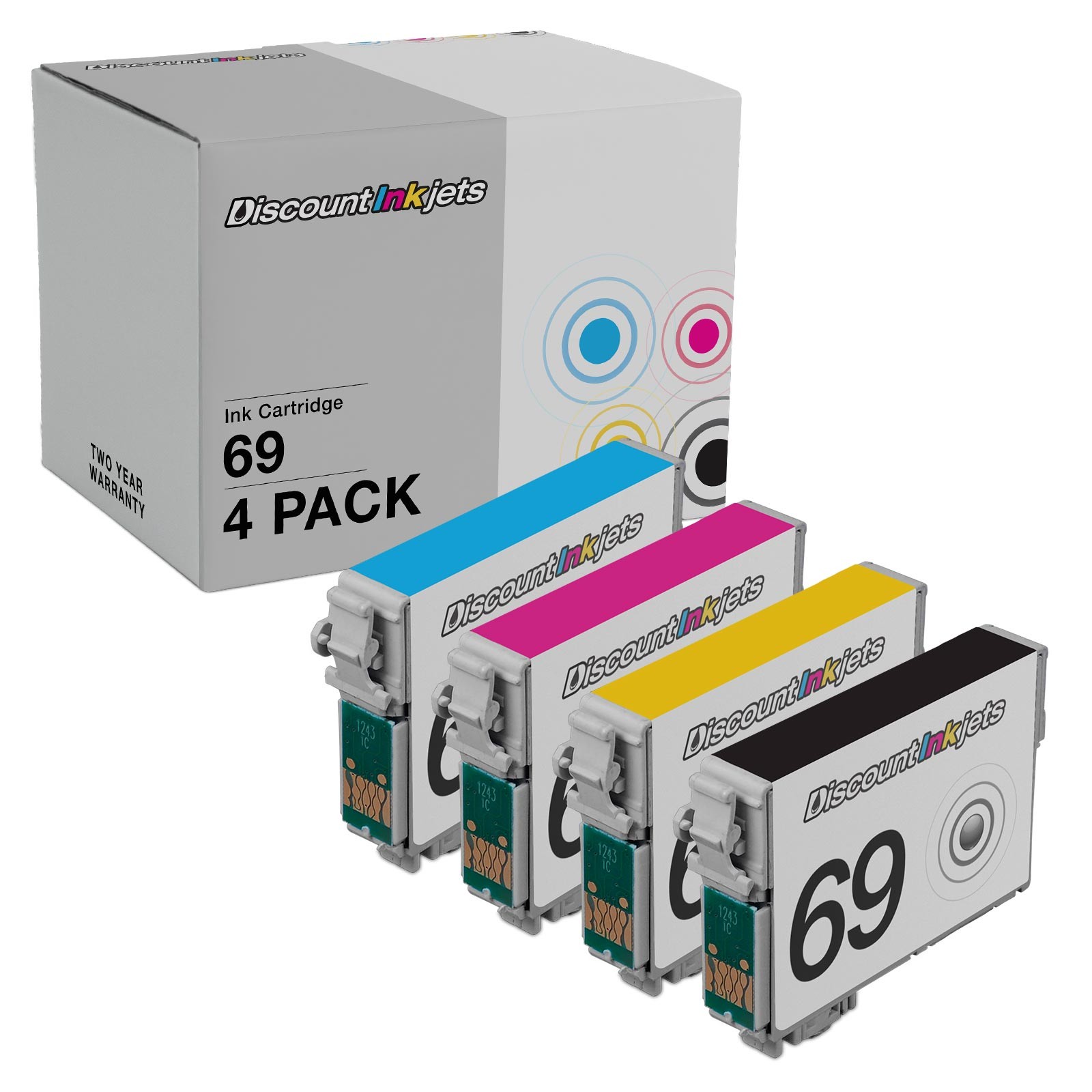 4 set T069 Reman BLACK COLOR Ink Cartridge for Epson T0691 N11 NX100 NX105 NX305
