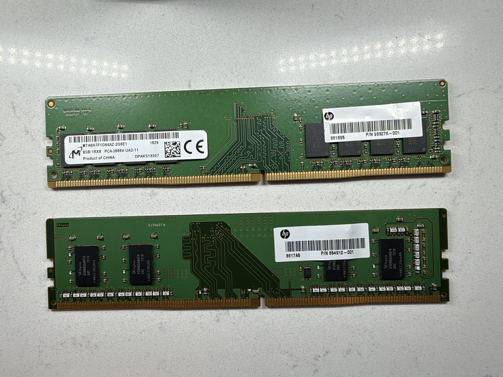 Mixed Lot 12GB (1x8GB & 1x4GB) DDR4 Desktop RAM - Micron & SK Hynix
