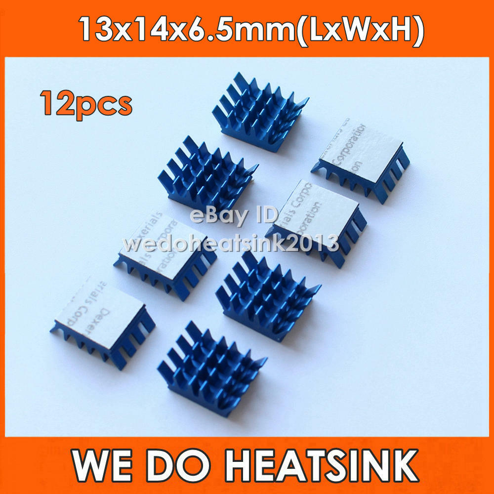 12pcs Blue Aluminum Heatsink Adhesive For Memory RAM IC Chipset