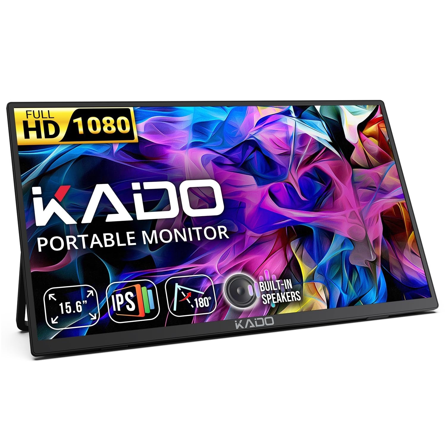 15.6" FHD 1080p Portable Monitor, USB-C Mini-HDMI, 75Hz, Gaming Display, Built-i