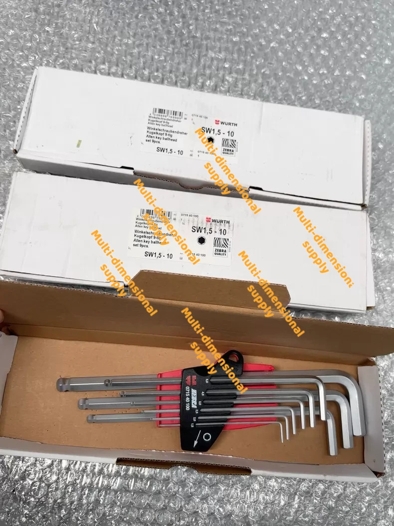 1PCS NEW 071540100 Wurth Allen Key Set 9pcs Ball Head Extra Long w