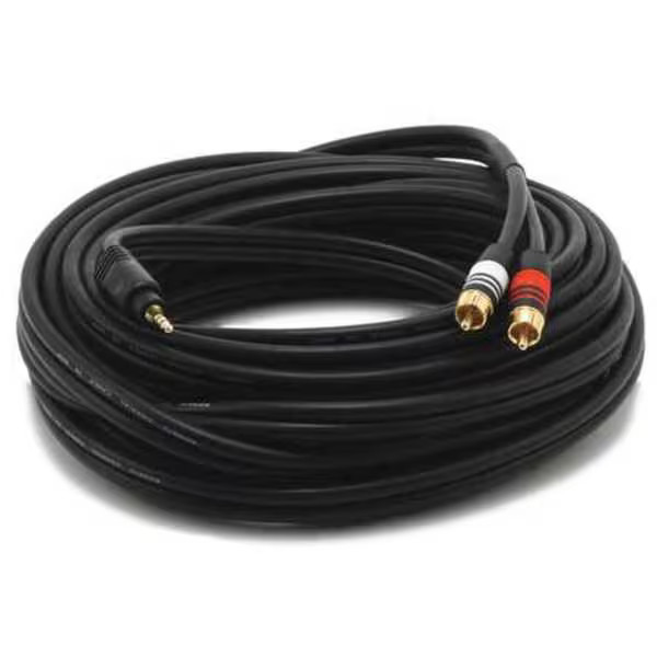 Monoprice A/V Cable, 3.5mm(M)/2 RCA(M),35ft 5602 Monoprice 5602 844660056027
