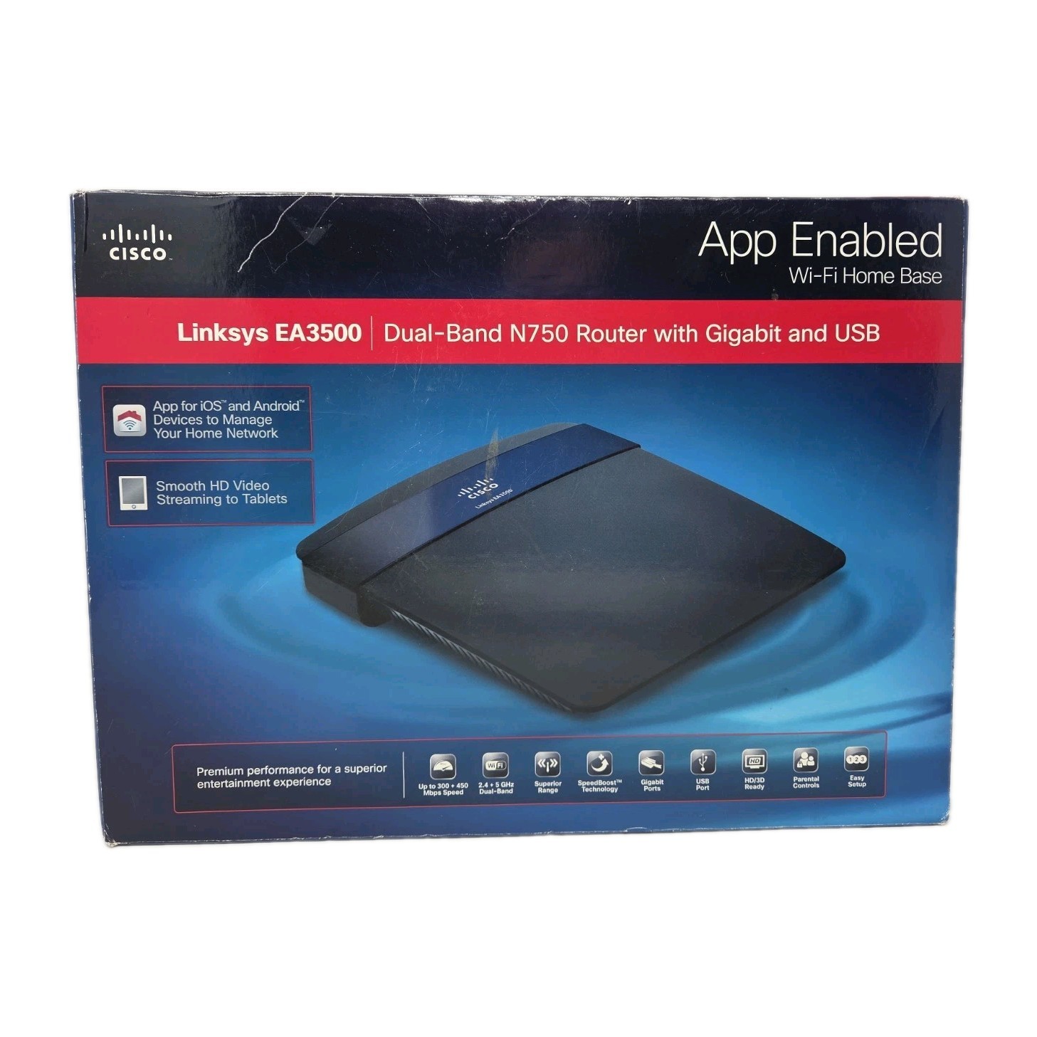 Linksys N750 Dual Band Smart Wi-Fi Wireless Router EA3500 2.4 & 5 GHz Wireless N
