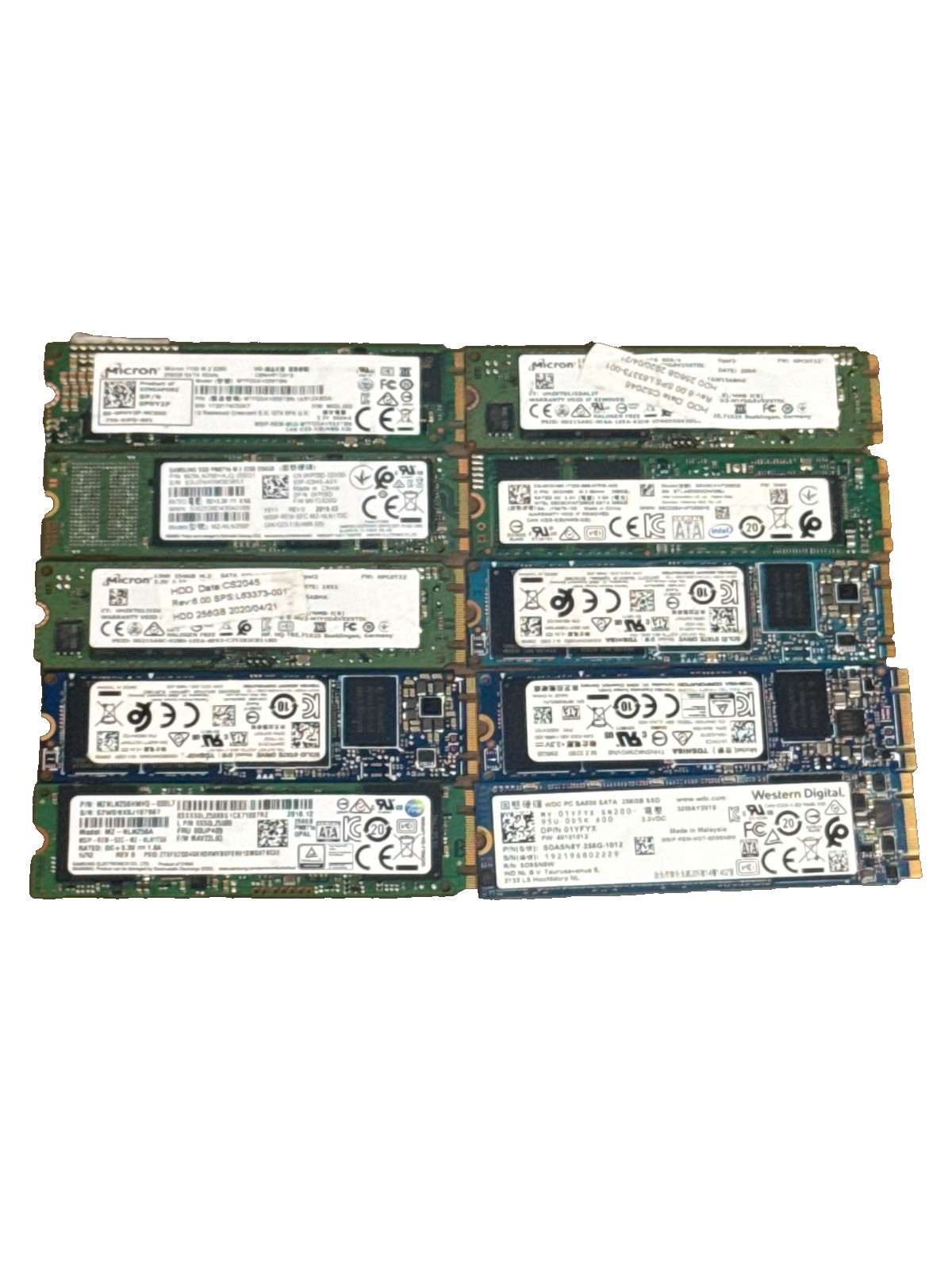 (Lot of 10 ) 256GB mSATA  PCIe M.2 Solid State Drives ) Msata HDD Hard drive