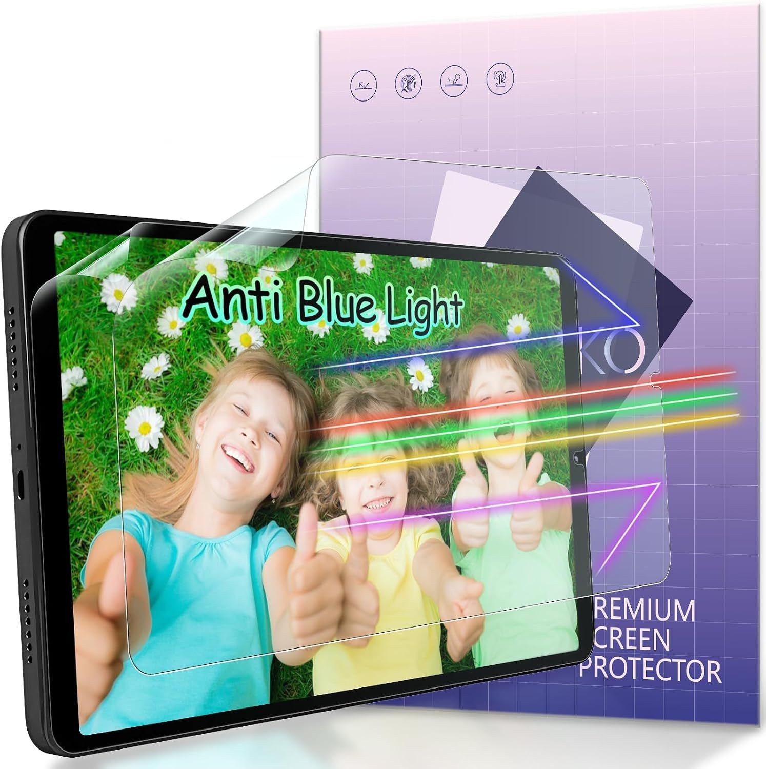 2 Pack Anti Blue Light Screen Protector for Samsung Galaxy Tab A11 & A9, Matte