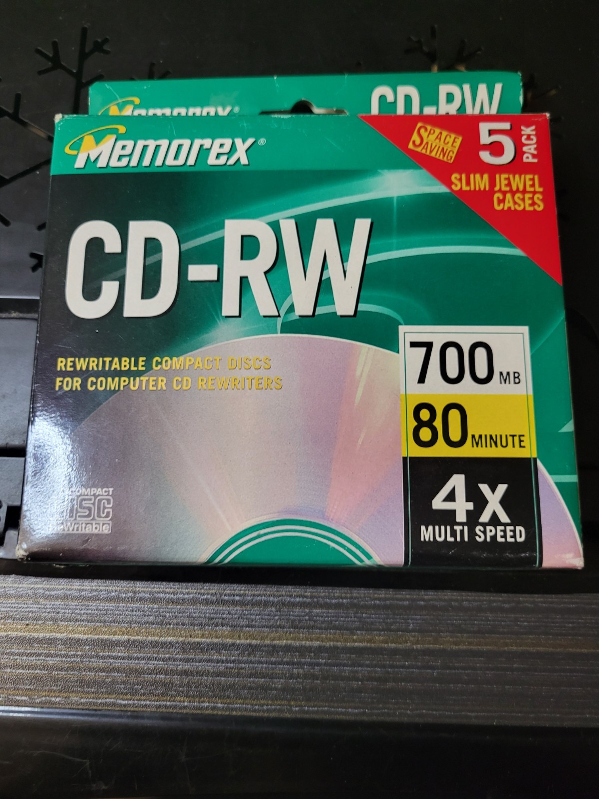 Memorex CD-RW 4x 700MB 80 Min Compact Discs 5 Blank Music CDs Sealed 