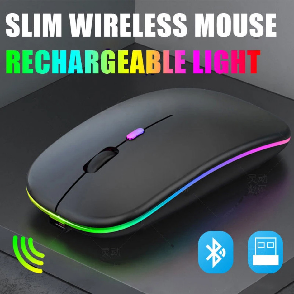 Wireless Mouse Rechargeable Backlit Ergonomic Gaming Mouse for Laptop PC