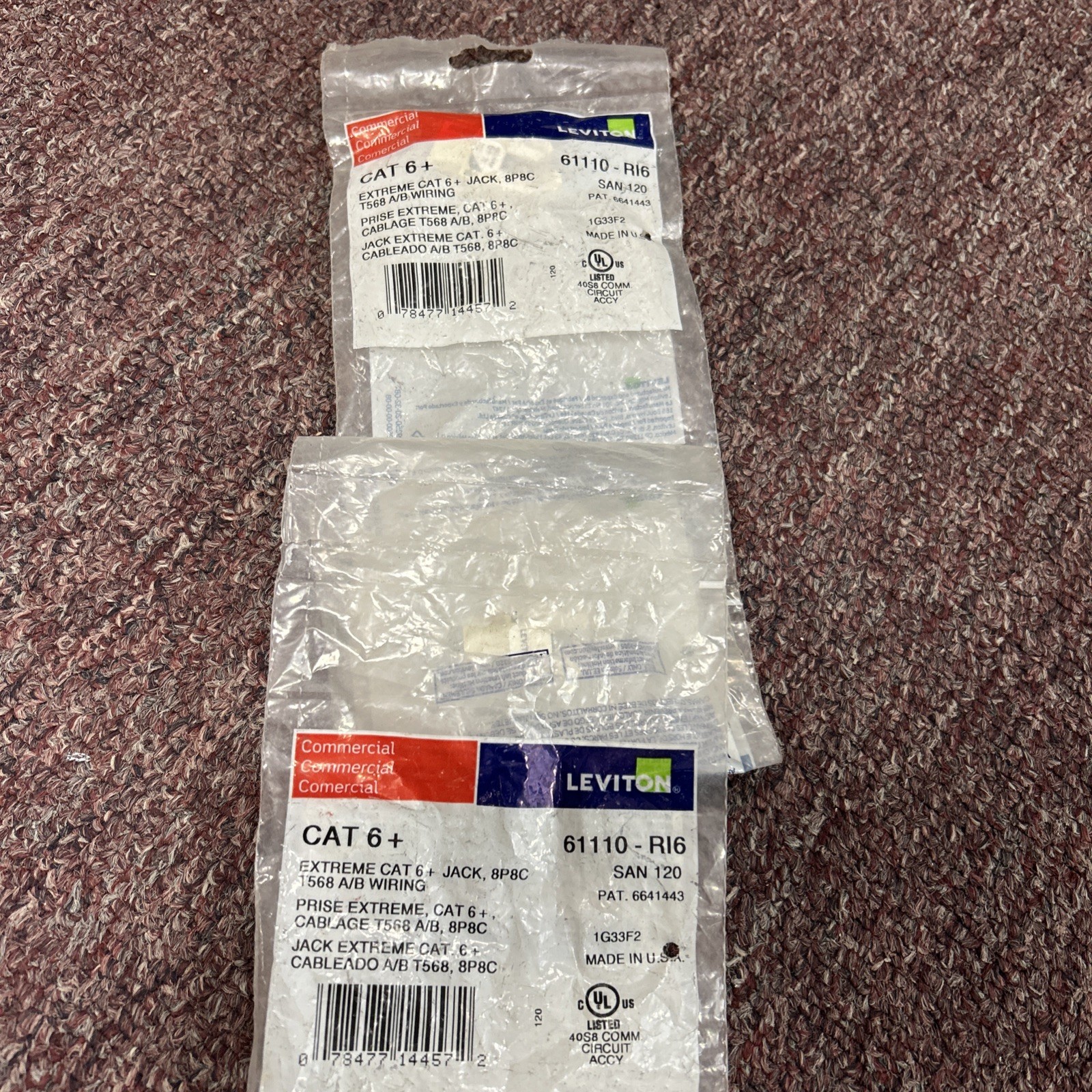 Lot Of 3 Leviton CAT 6+6110-R16 SAN 120