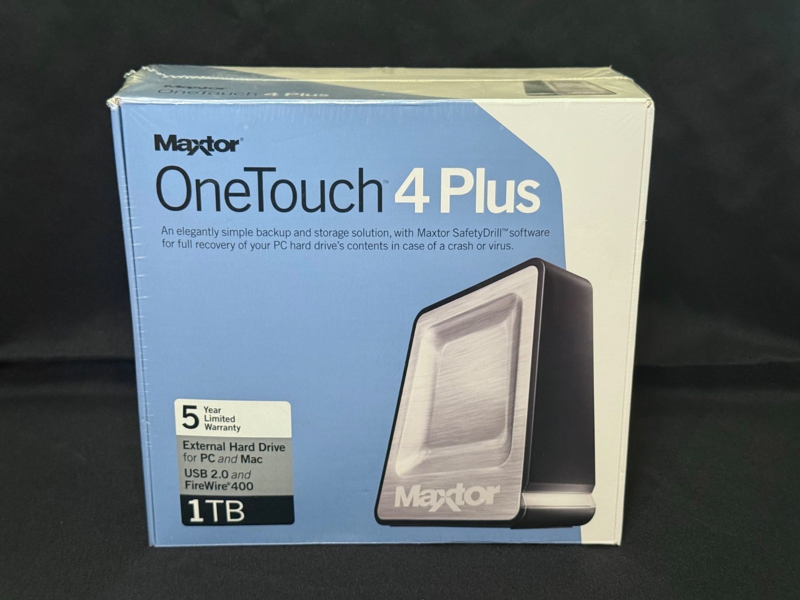 New Sealed Maxtor OneTouch 4 Plus 1TB USB 2.0 FireWire 400 External Hard Drive