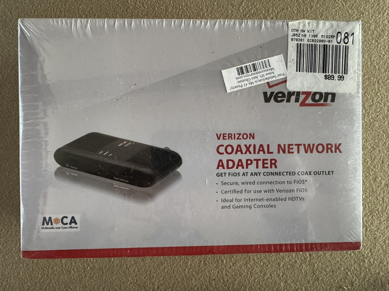 Verizon Coaxial Network Adapter MoCA Actiontec ECB2200 FiOS Ethernet NEW SEALED