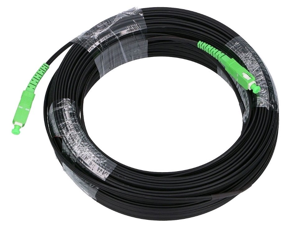 VANDESAIL 30m Armored Singlemode Fiber Optic Cable SC/APC 3.0 Singlex LSZH OS2
