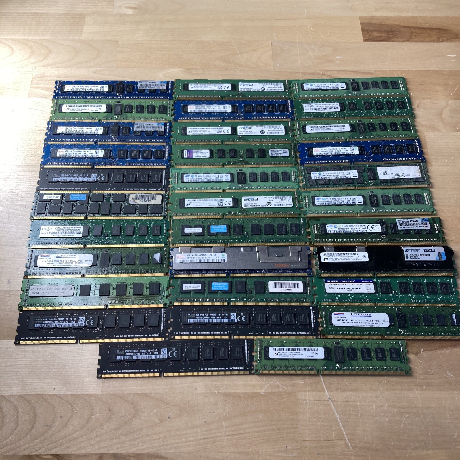 LOT OF 32-SK Hynix Micron 4GB DDR3 ECC Server   Ram Sticks (32x4GB=128GB Total) 