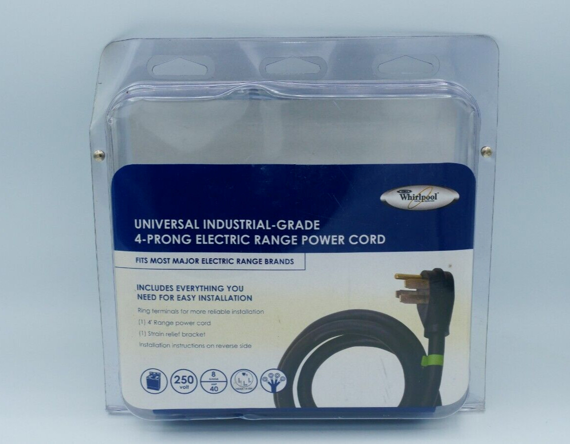Whirlpool Universal Industrial Grade 4 Prong Electric Range Power Cord - New