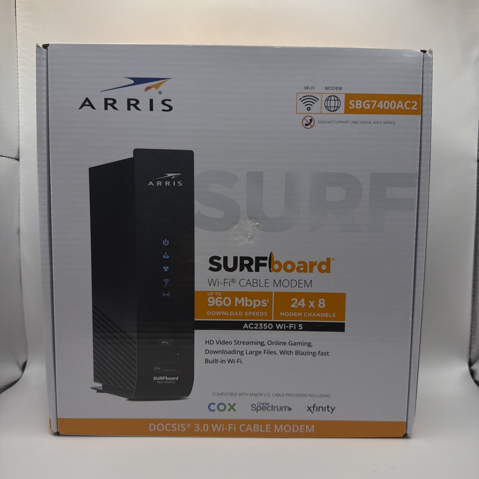 Arris SurfBoard SBG7400AC2 DOCSIS 3.0 Modem WiFi Router AC2350 24x8 Channels