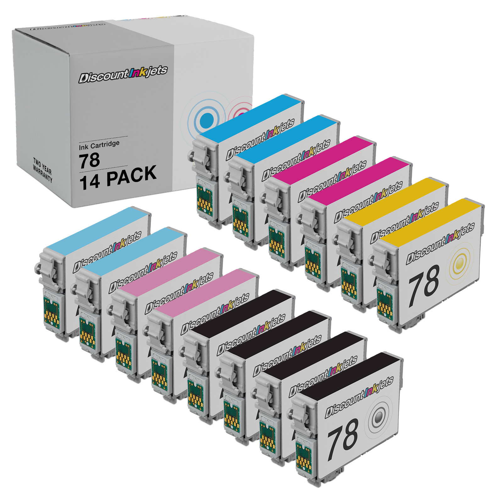 14 Ink Cartridges for Epson T078 T078120 T078220 T078320 T078420 T078520 T078620