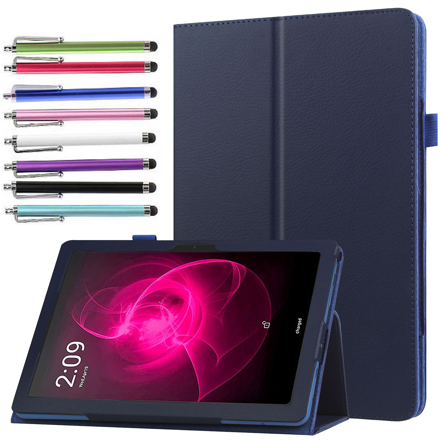 Folding Stand Cover for T-Mobile Revvl Tab 5G Tablet Case Auto Wake/Sleep+Stylus