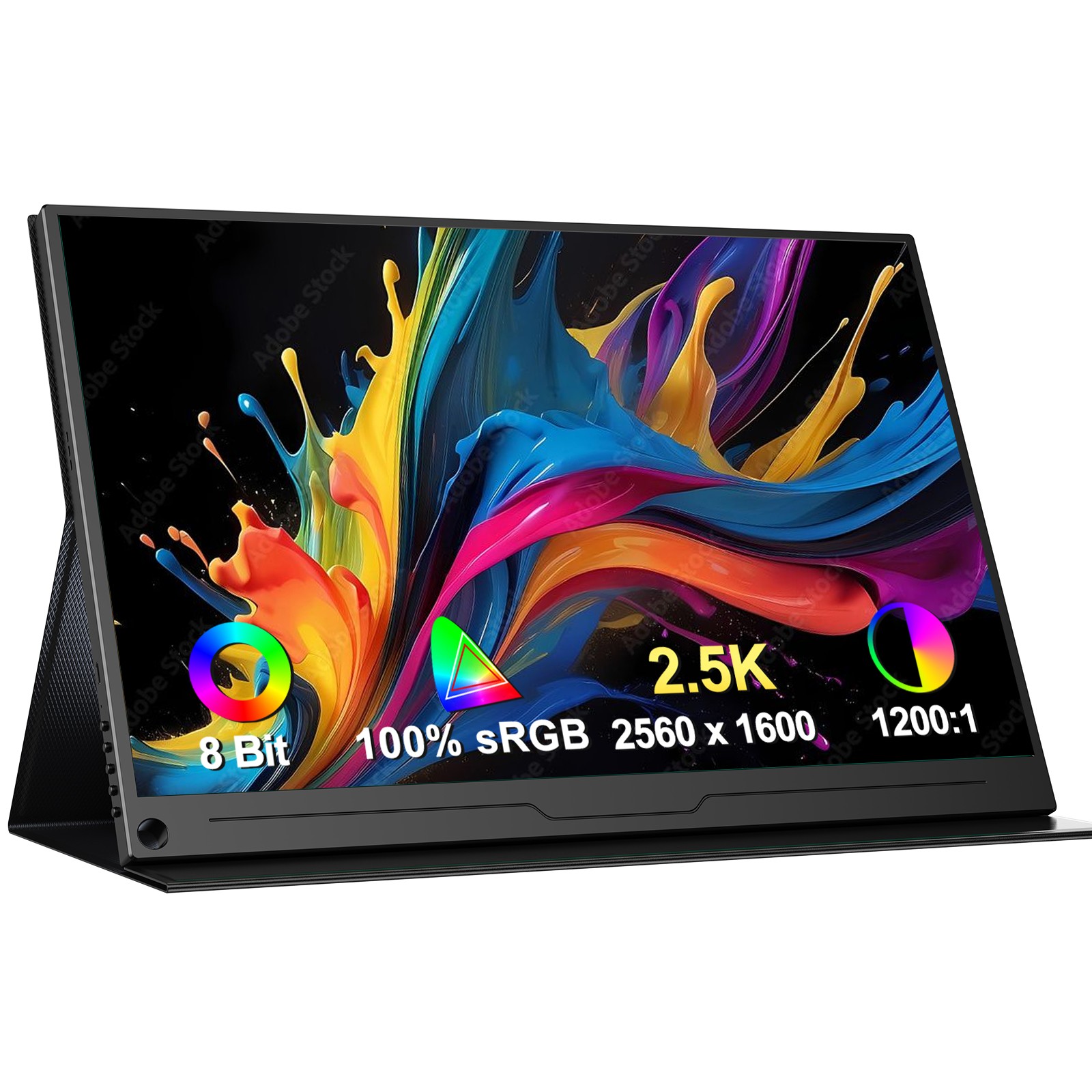 16" 2K Portable Monitor 2.5K USB C Screen IPS LCD Second Display 16:10 100% sRGB