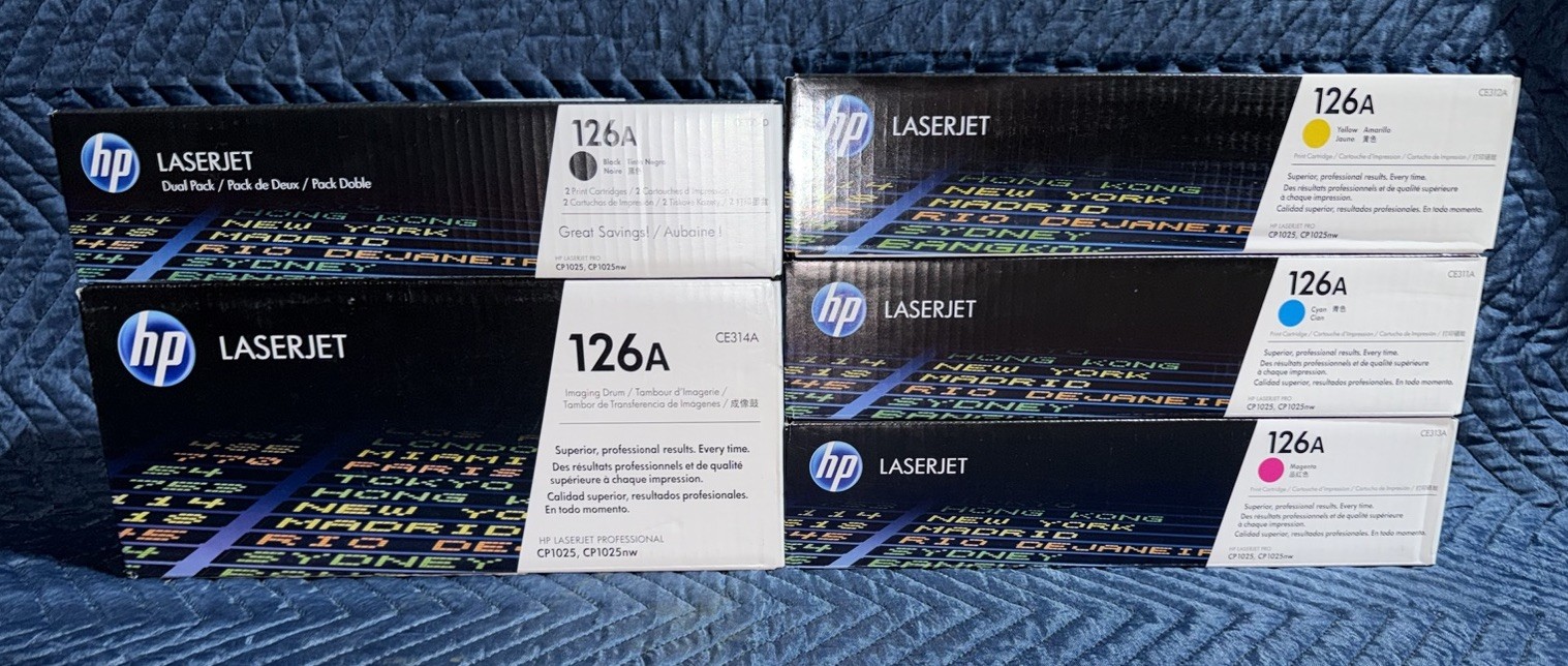 New Genuine HP 126A Toner Full Set Imaging Drum CE314A BCYM CE310AD CE311-CE313A