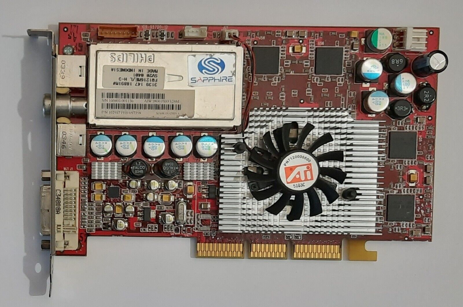 Sapphire Radeon 9800 Pro AIW AGP Graphics Card (ATI, 128MB, Retro, 2003)