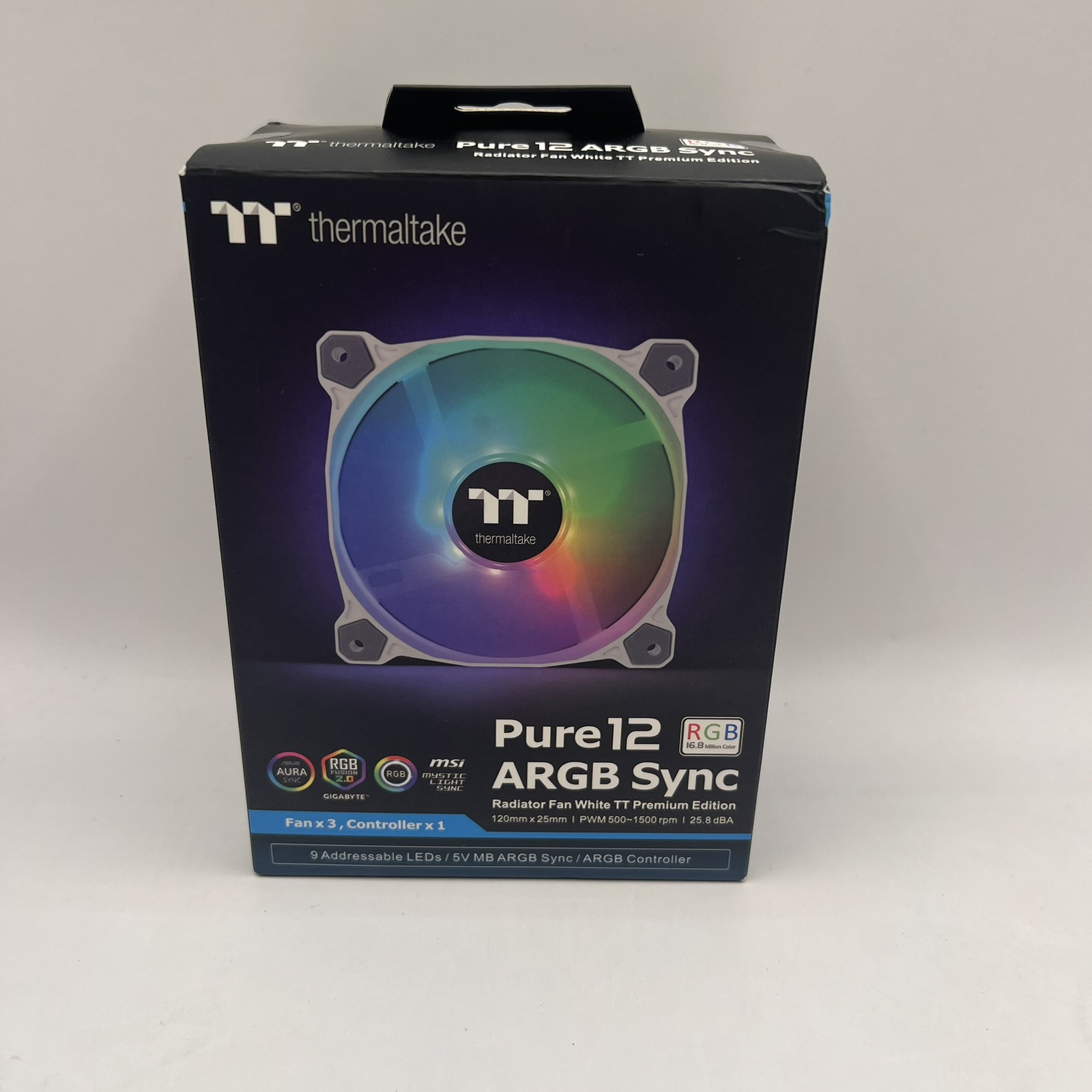 Thermaltake CL-F063-PL12SW-A Pure Plus 12 120mm RGB Fan TT Premium, 3 Fan Pack