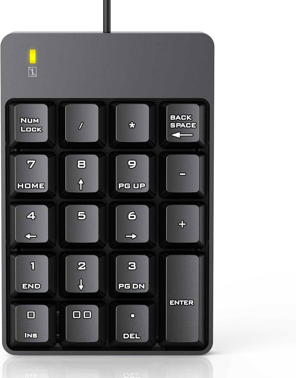 Wired Number Pad, USB Numeric Keypad 19 Key Number Keypad Keyboard