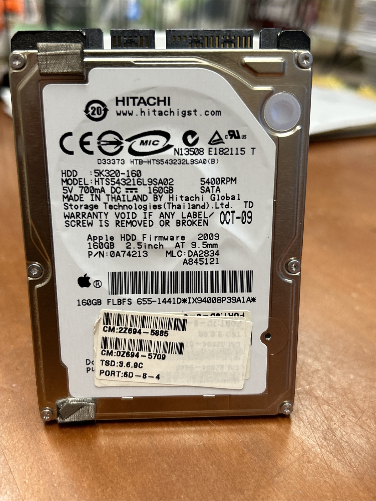 Hitachi Travelstar Z5K320 160GB HTS543216A7A384 5400RPM 2.5" HDD Hard Drive