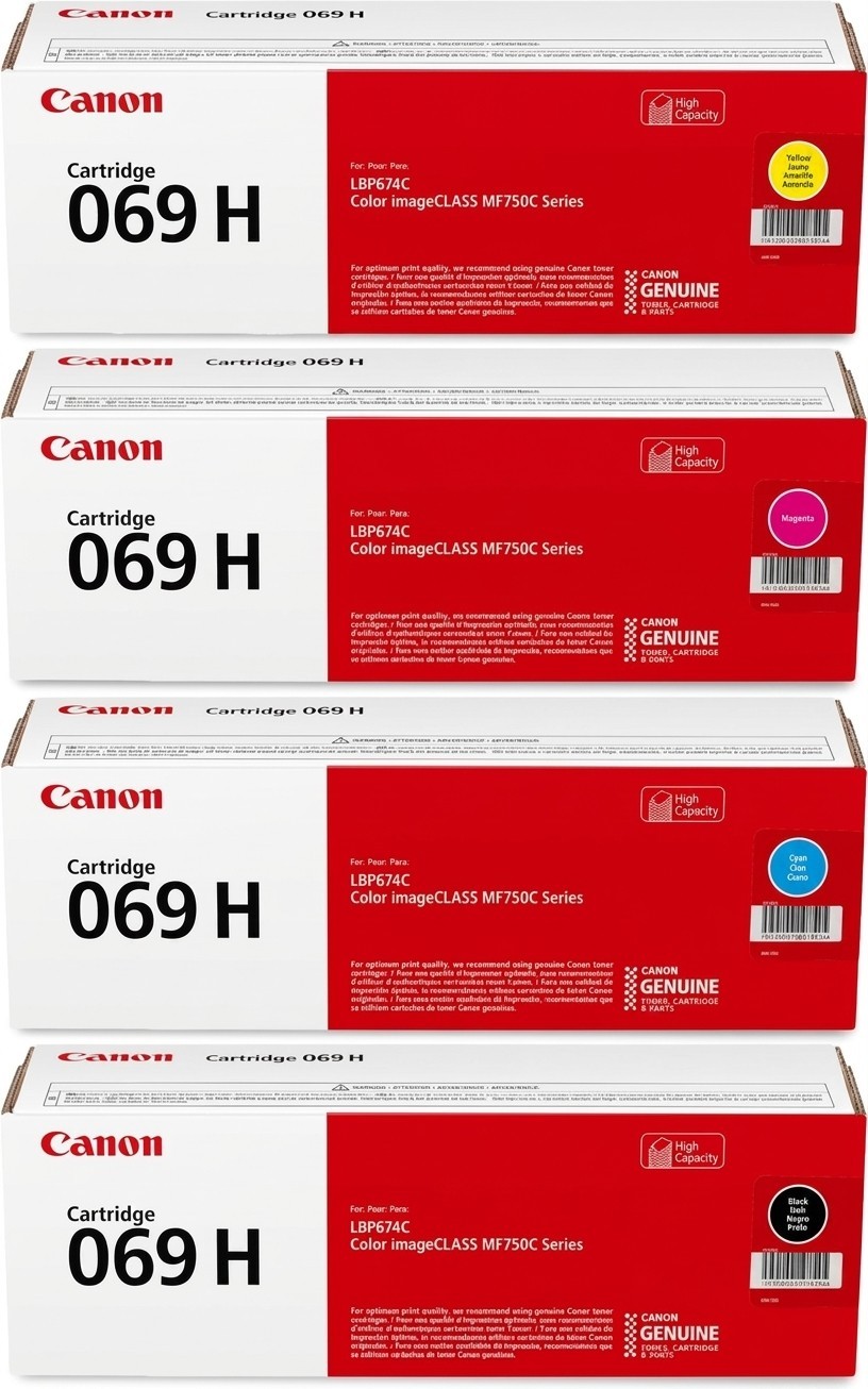 Canon 069 H High Capacity Toner Set Black Cyan Magenta Yellow (4 Pack)