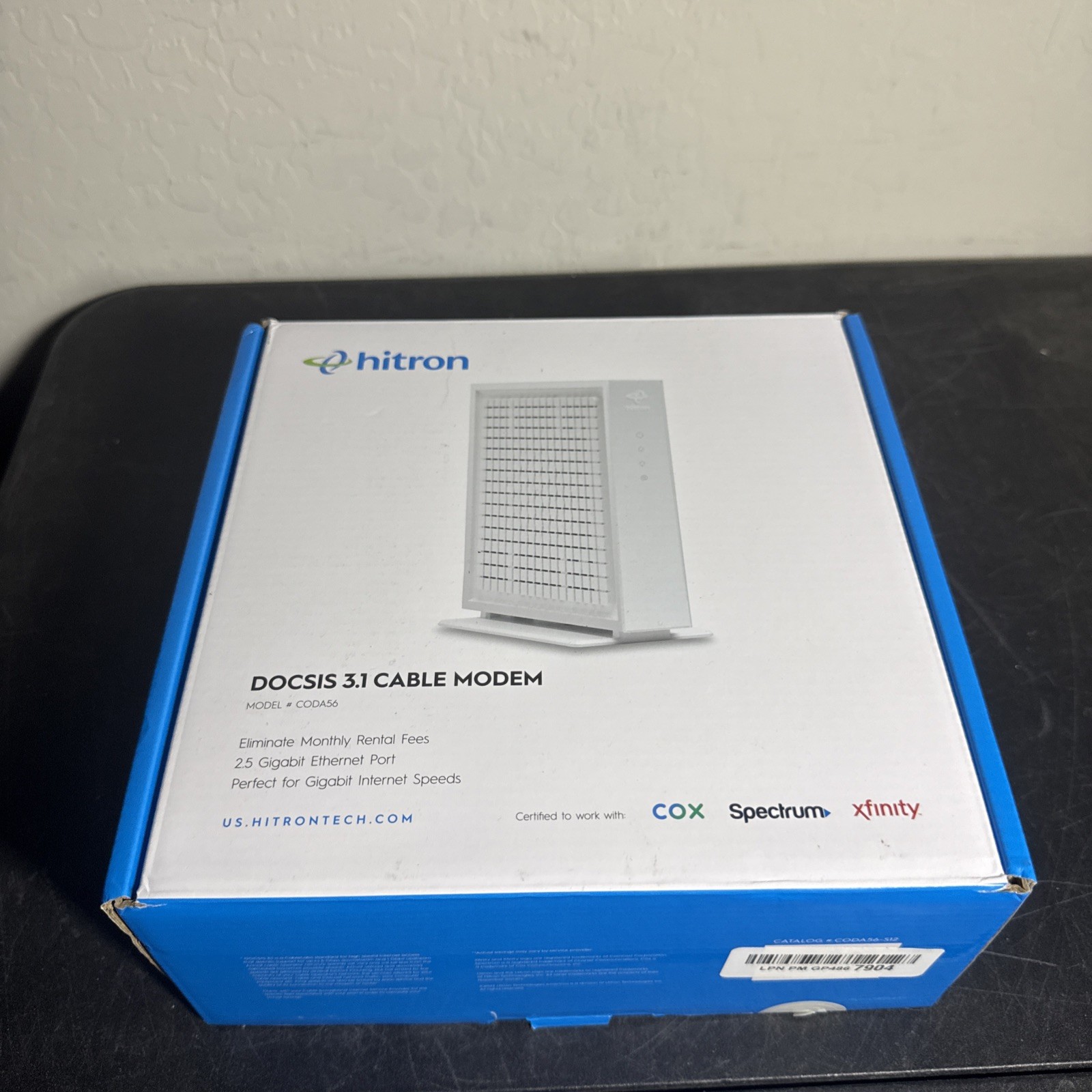 Hitron CODA56 DOCSIS 3.1 Cable Modem, White, 2.5GbE  For Parts Read